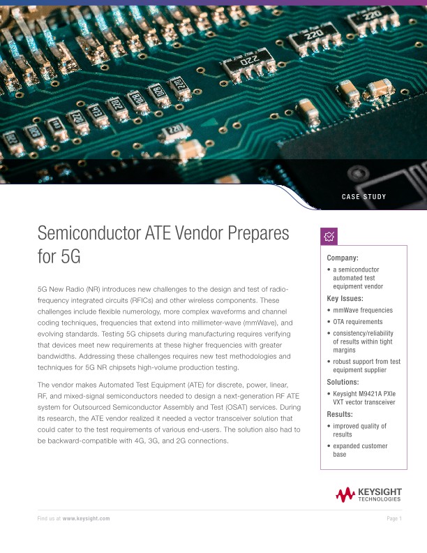 Semiconductor ATE Vendor Prepares for 5G