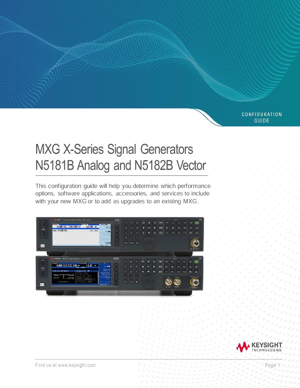 MXG X-Series Signal Generators N5181B Analog and N5182B Vector