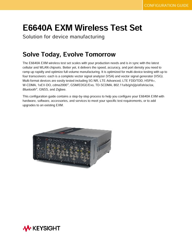 E6640A EXM Wireless Test Set