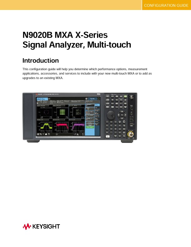 N9020B MXA X-Series Signal Analyzer, Multi-touch