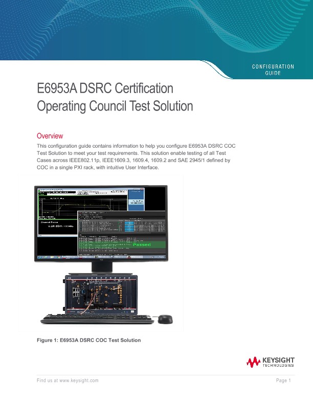 E6953A DSRC Certification Operating Council Test Solution