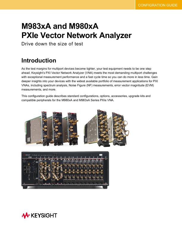 M983xA and M980xA PXIe Vector Network Analyzer