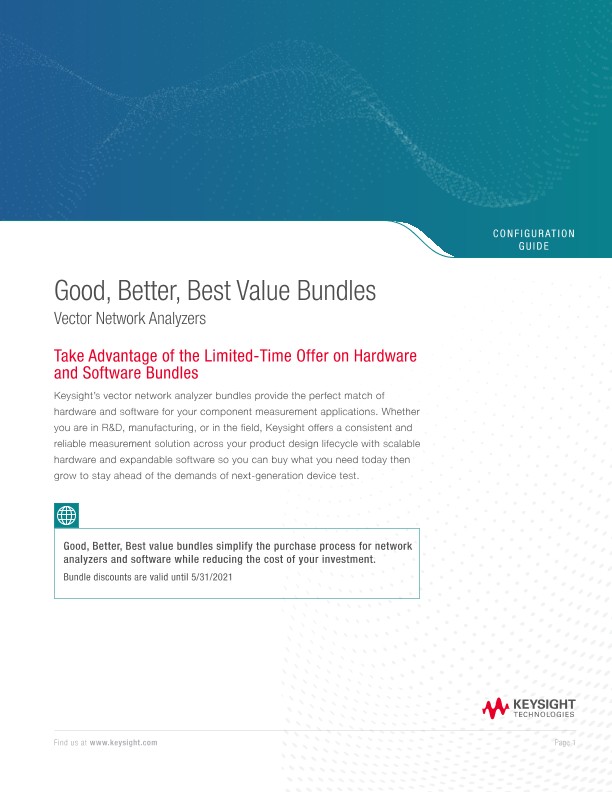 Good, Better, Best Value Bundles – Vector Network Analyzers