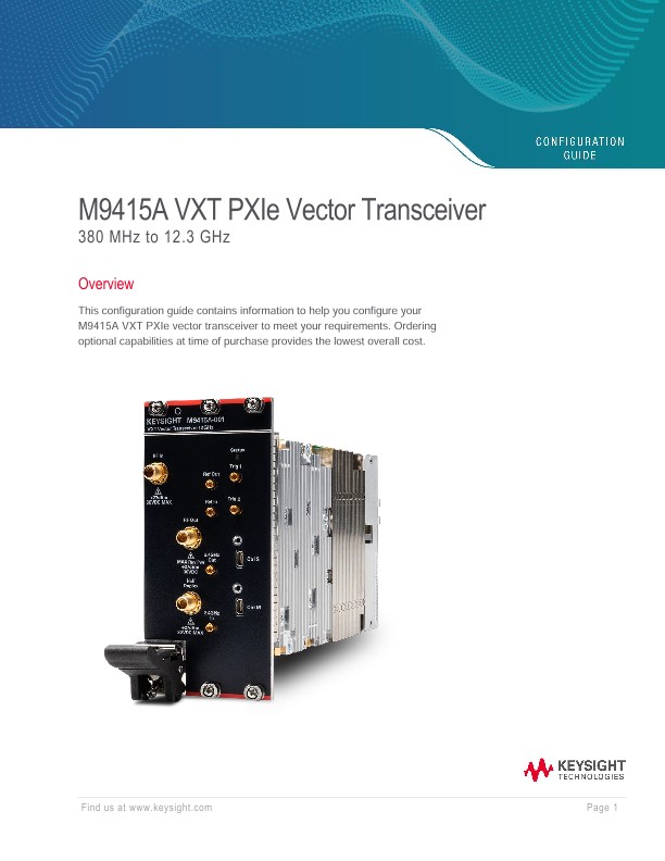 M9415A VXT PXIe Vector Transceiver