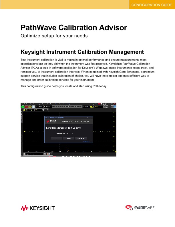 PathWave Calibration Advisor – Optimize Setup for Your Needs