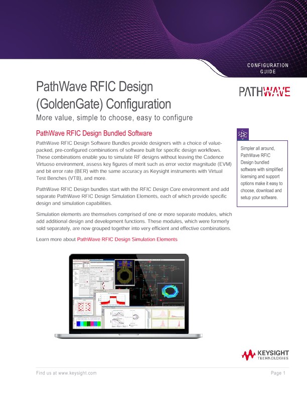 PathWave RFIC Design (GoldenGate) Configuration