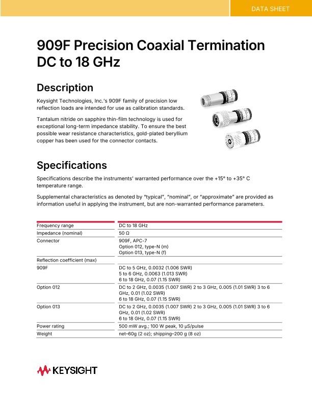 909F Precision Coaxial Termination
