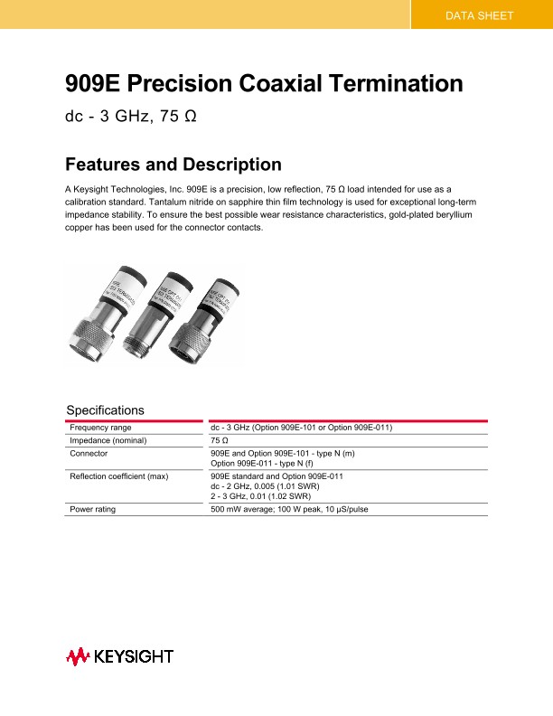 909E Precision Coaxial Termination
