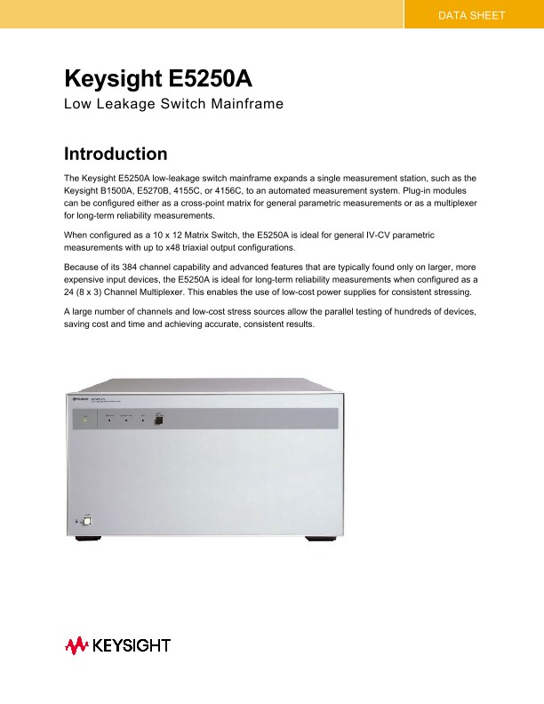E5250A Low Leakage Switch Mainframe