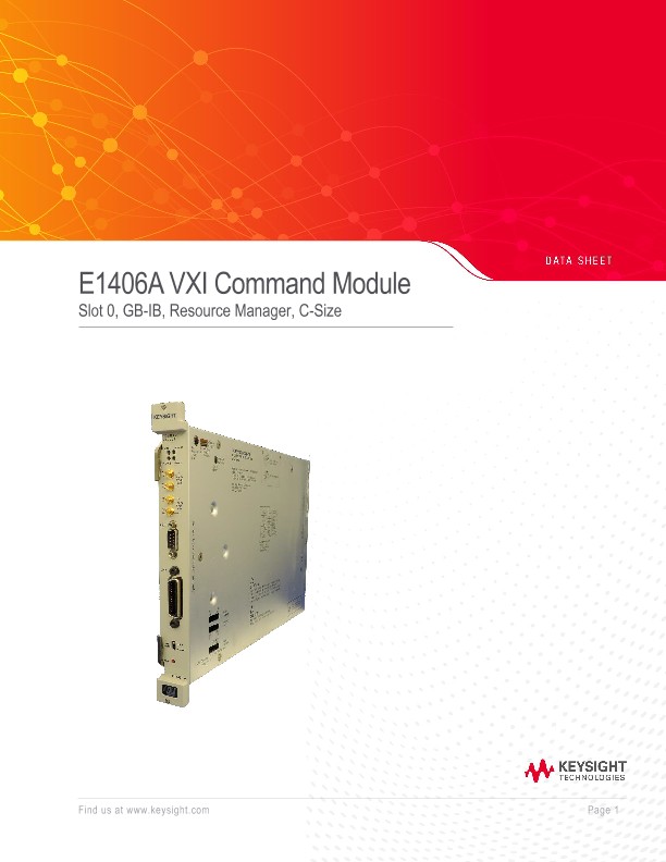 Keysight E1406A VXI GPIB Command Module, C-Size