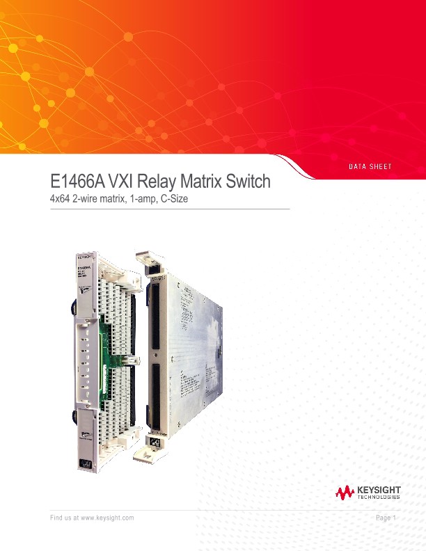 Keysight E1466A 4x64 Relay Matrix Switch Technical Specifications