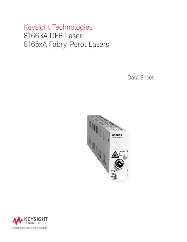 81663A DFB Laser, 8165xA Fabry-Perot Laser 
