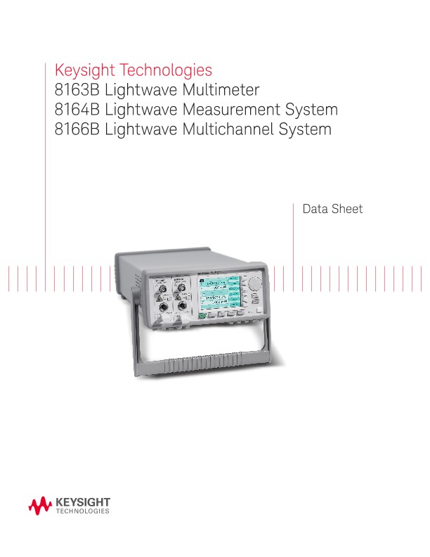 8163B Lightwave Multimeter, 8164B  Measurement System, 8166B Multichannel 