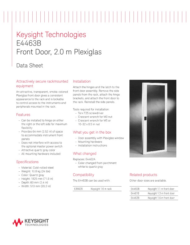 E4463B - Front Door, 2.0m Plexiglas