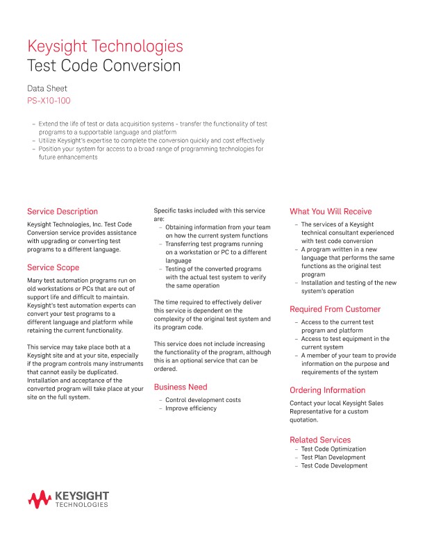 Test Code Conversion
