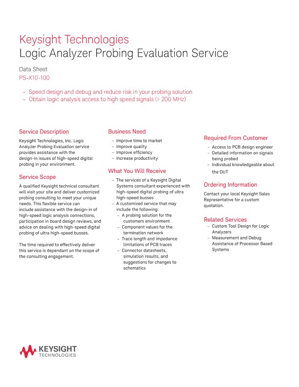 Logic Analyzer Probing Evaluation Service 