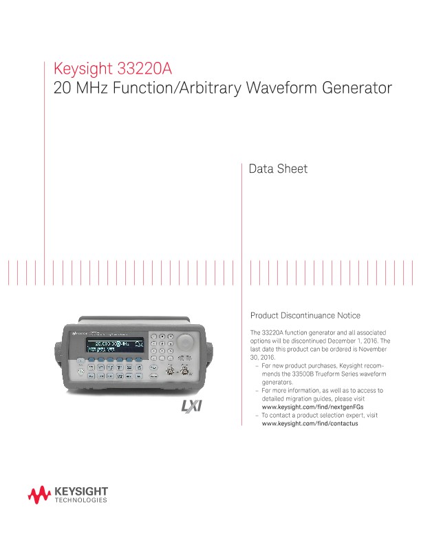 33220A 20 MHz Function/Arbitrary Waveform Generator 