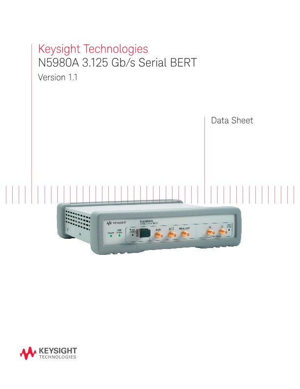 N5980A 3.125 Gb/s Serial BERT