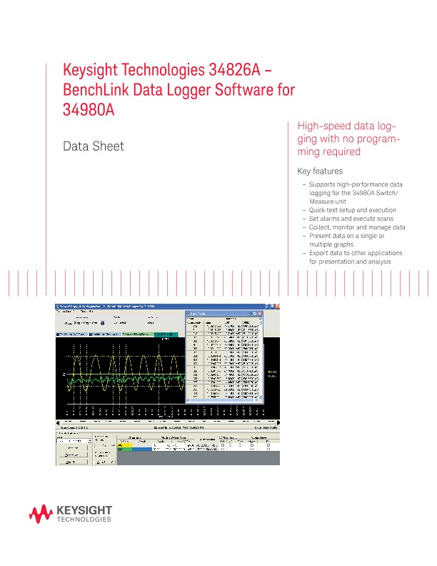 34826A – BenchLink Data Logger Software for 34980A