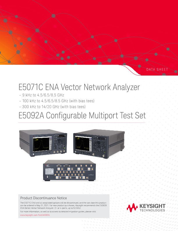 E5071C ENA Vector Network Analyzer, E5092A Configurable Multiport Test Set