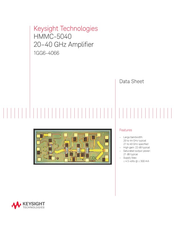HMMC-5040 20–40 GHz Amplifier 