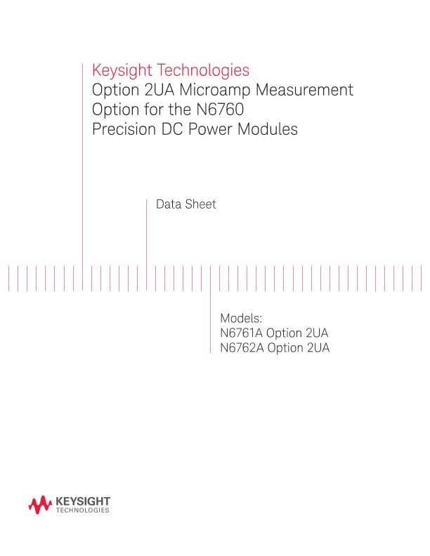Option 2UA Microamp Measurement Option for the N6760 Precision DC Power Modules