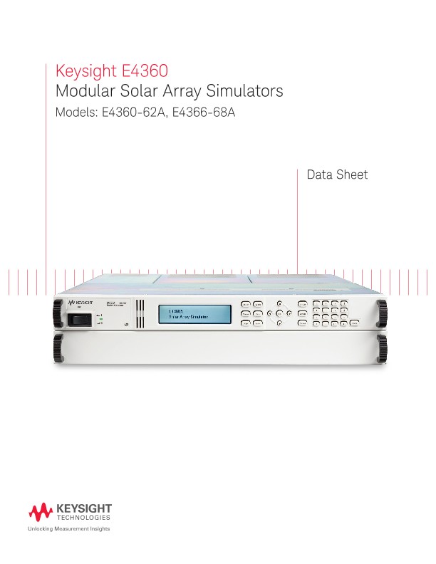 E4360 Modular Solar Array Simulators