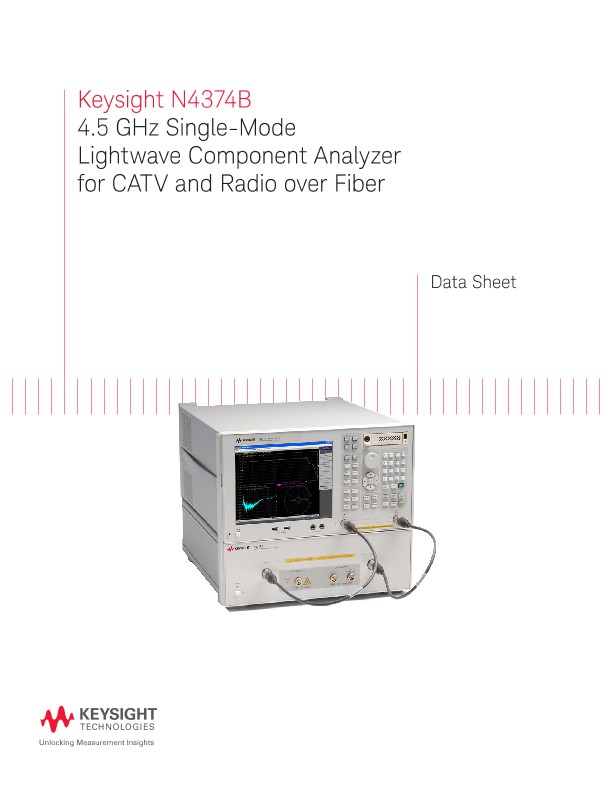 N4374B 4.5 GHz Single-Mode Lightwave Component Analyzer for CATV and Radio over Fiber