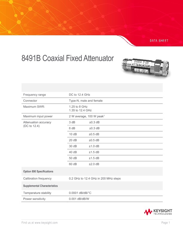 8491B Coaxial Fixed Attenuator