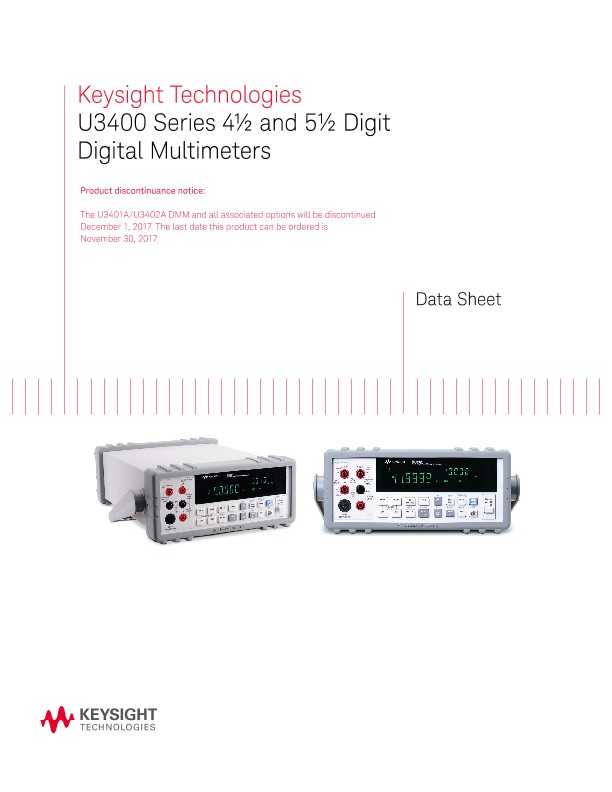 U3400 Series 4½ and 5½ Digit Digital Multimeters
