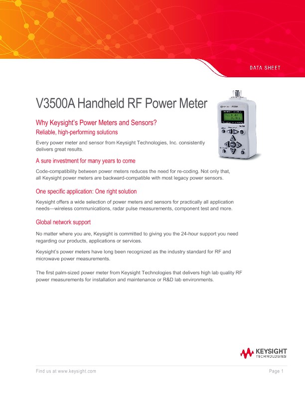 V3500A Handheld RF Power Meter