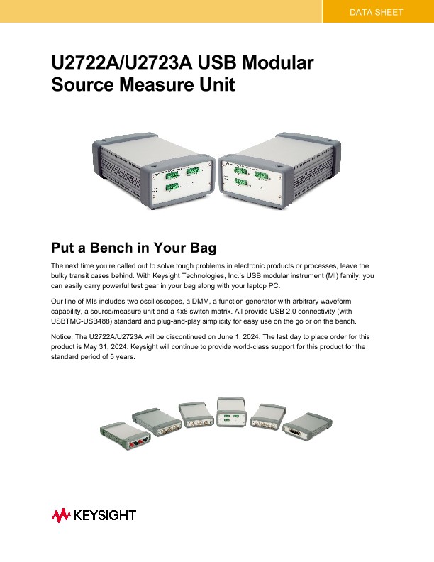 U2722A/U2723A USB Modular Source Measure Unit