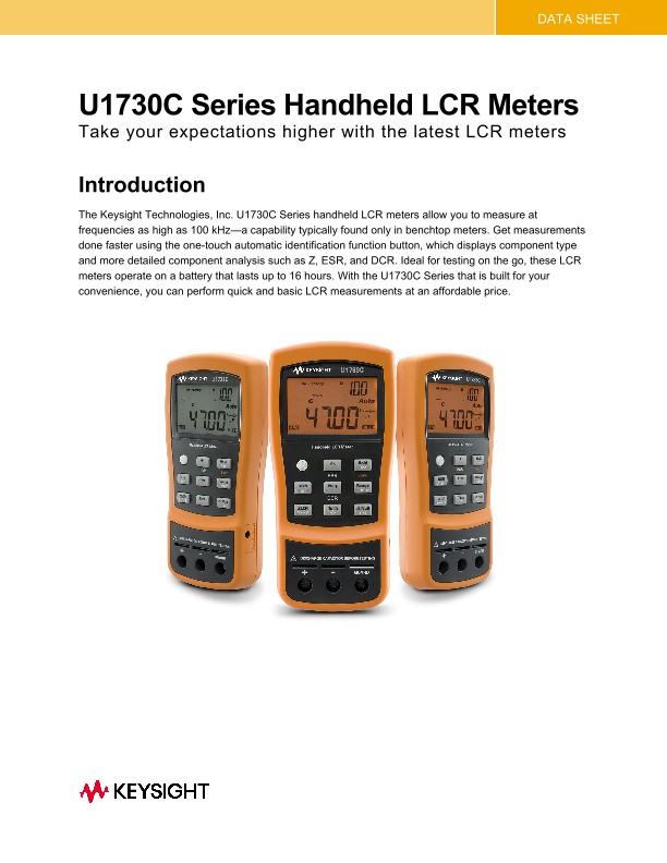 U1730C Series Handheld LCR Meters