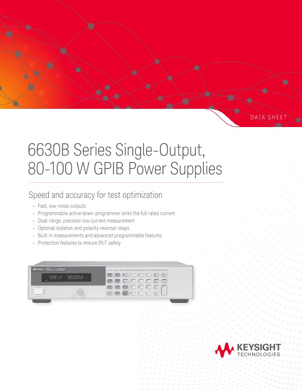 6630B Series Single-Output, 80-100 W GPIB Power Supplies