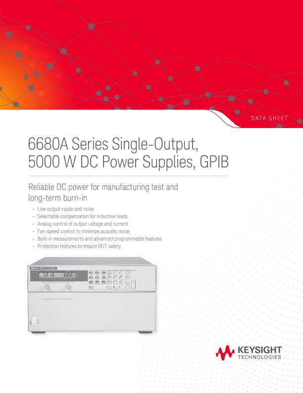 6680A Series Single-Output, 5000 W DC Power Supplies, GBIP