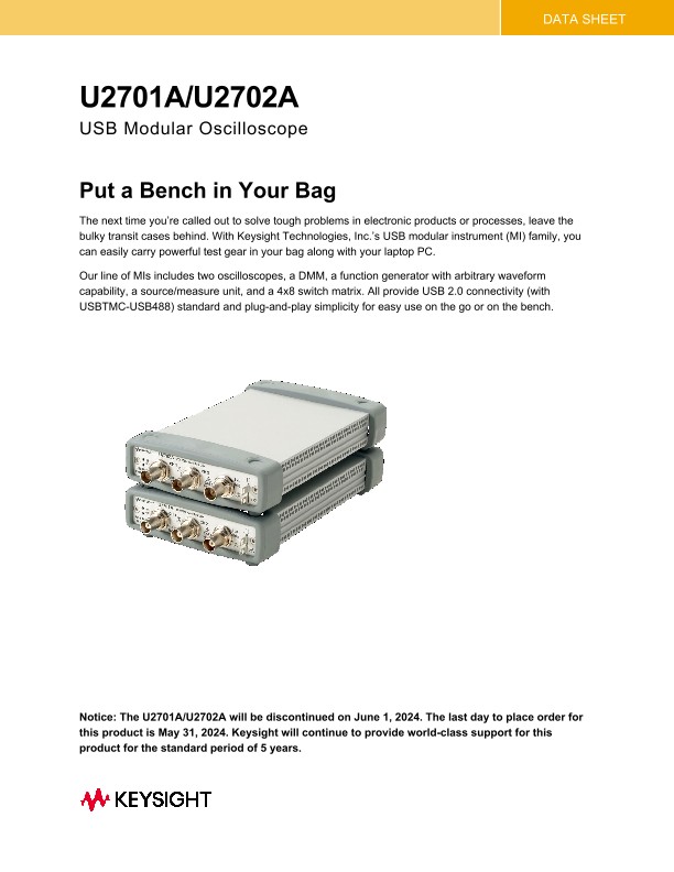 U2701A/U2702A USB Modular Oscilloscope