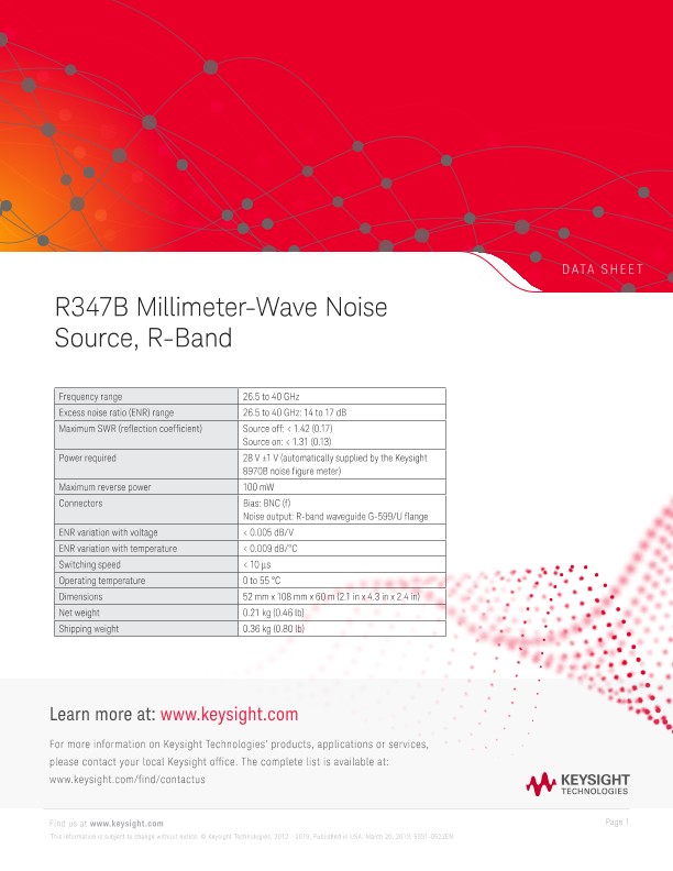 R347B Millimeter-Wave Noise Source, R-Band 