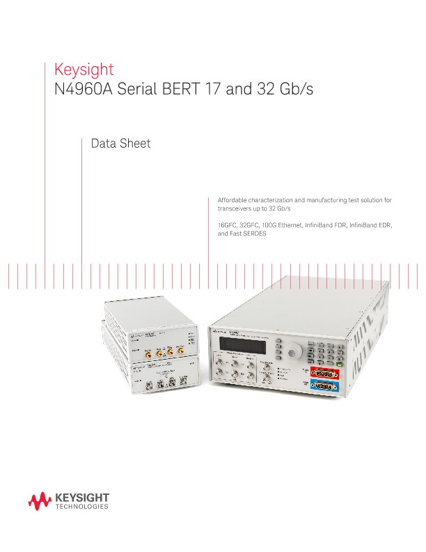 N4960A Serial BERT 17 and 32 Gb/s