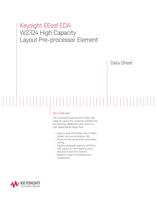 W2324EP/ET High Capacity Layout Pre-processor Element Data Sheet