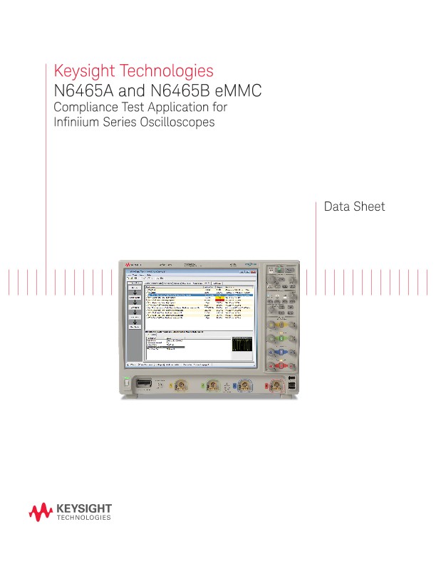 N6465A and N6465B eMMC Compliance Test Application for Infiniium Oscilloscopes