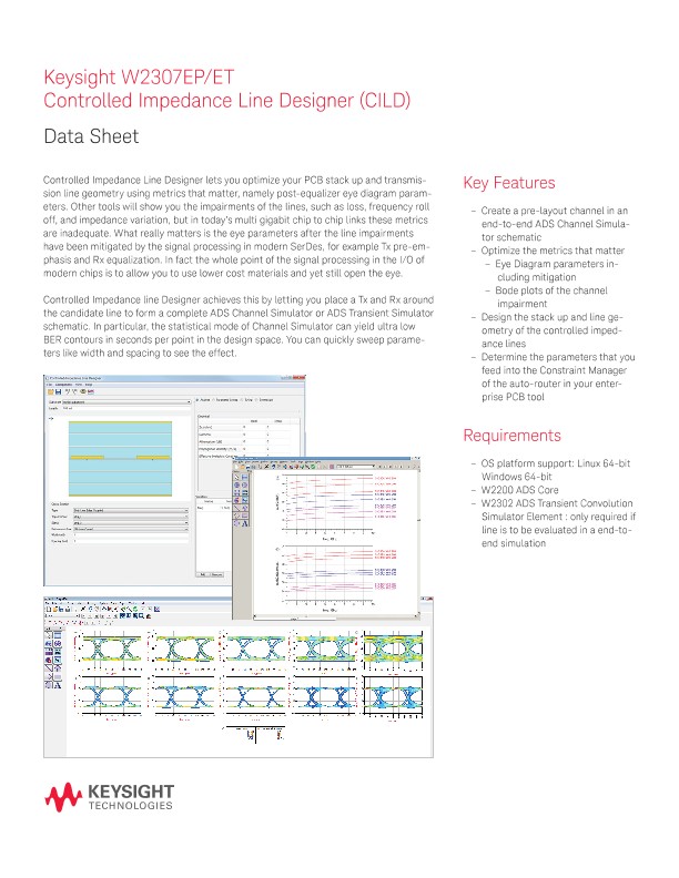 W2307EP/ET Controlled-Impedance Line Designer (CILD)