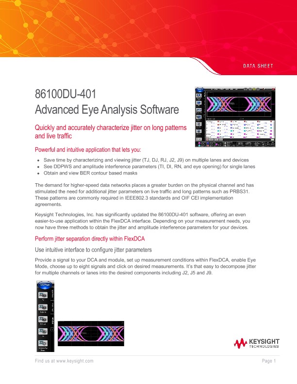 86100DU-401 Advanced Eye Analysis Software
