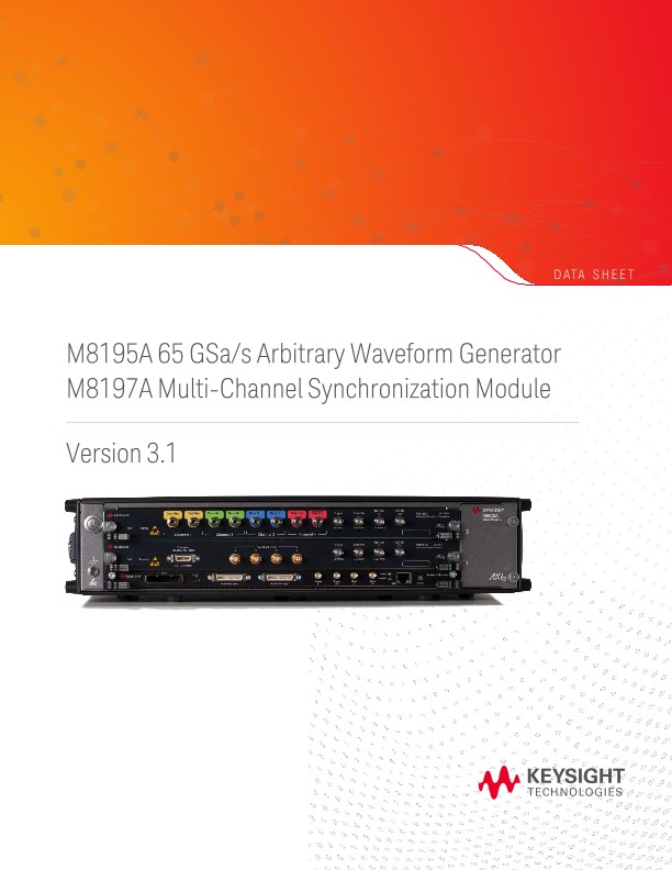 M8195A 65 GSa/s Arbitrary Waveform Generator and M8197A Multi-Channel Synchronization Module