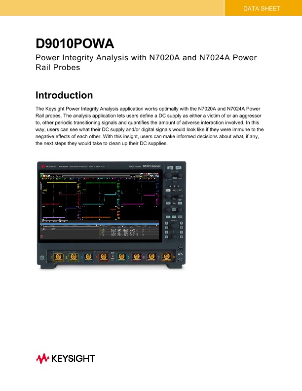 D9010POWA Power Integrity Analysis with N7020A and N7024A Power Rail Probes