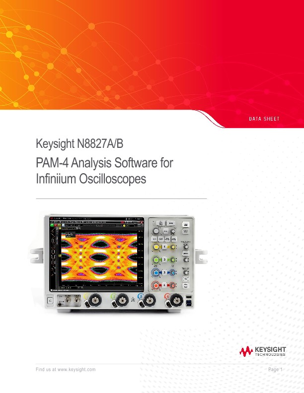 N8827A/B PAM-4 Analysis Software for Infiniium Oscilloscopes