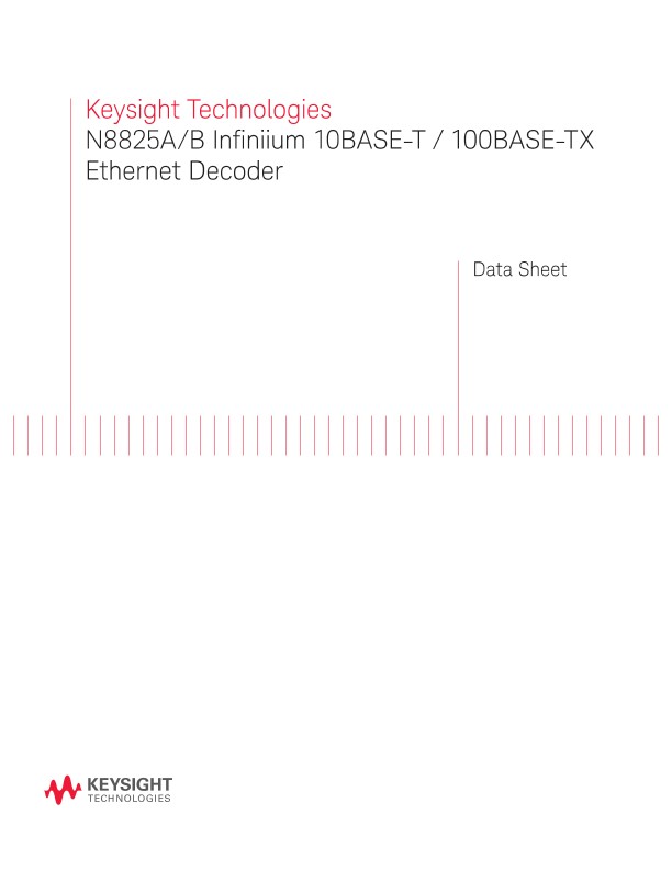N8825A/B Infiniium 10BASE-T / 100BASE-TX Ethernet Decoder