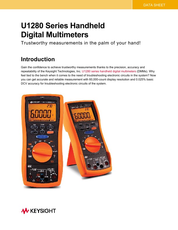 U1280 Series Handheld Digital Multimeters