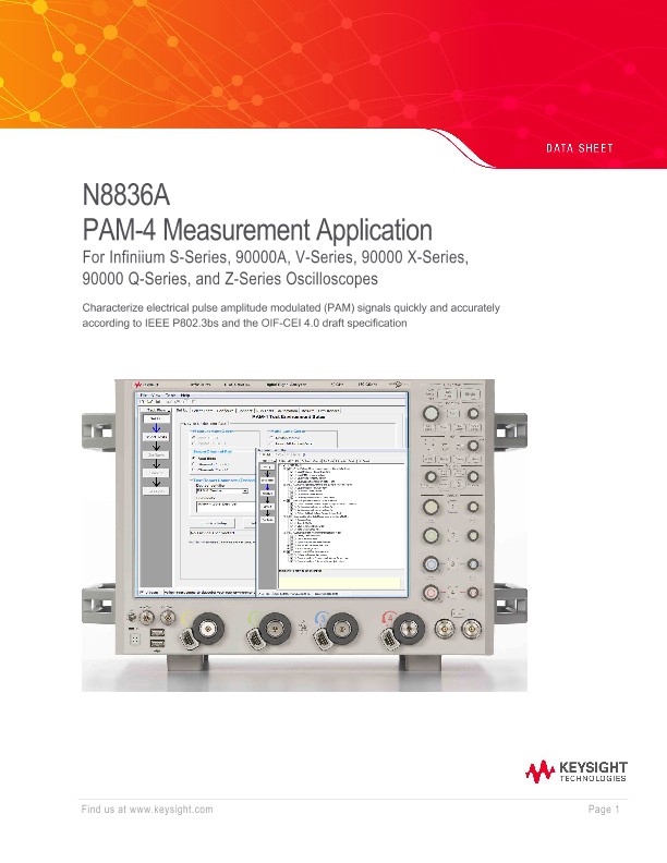 N8836A PAM-4 Measurement Application