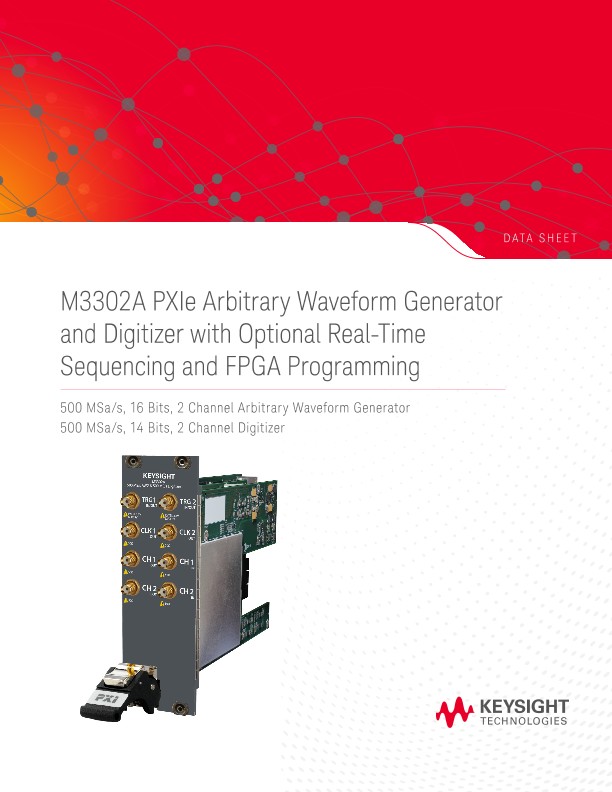 M3302A PXIe Arbitrary Waveform Generator and Digitizer with Optional Real-Time Sequencing and FPGA Programming