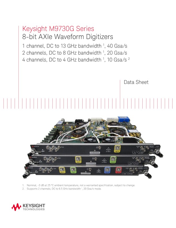 M9730G Series 8-bit AXIe Waveform Digitizers